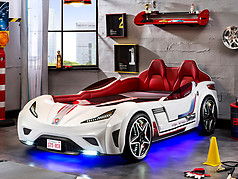 Cilek GTS Twin Race Car Bed White